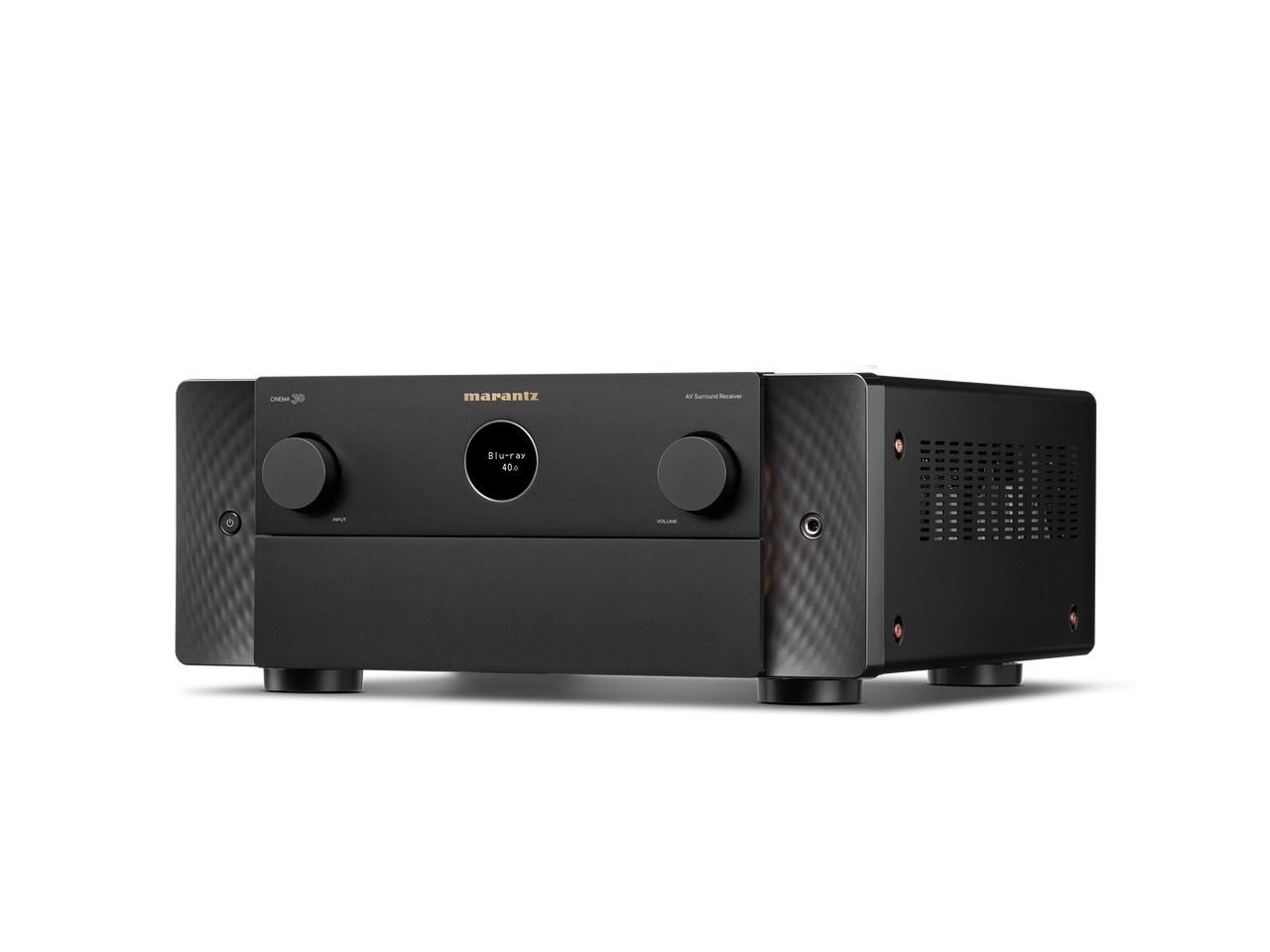 Marantz Cinema 30 Receiver front design featuring control knobs and sleek finish.