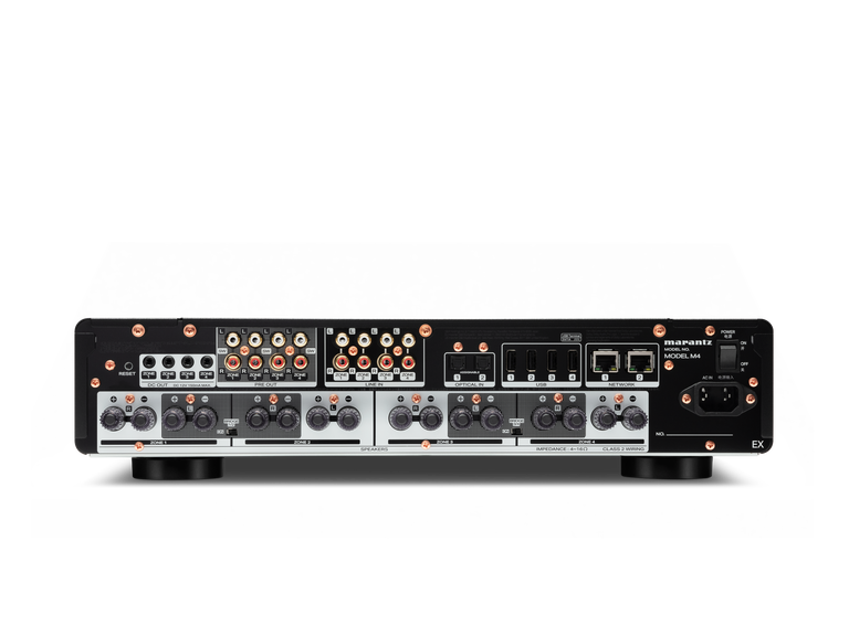Marantz Model M4 back panel featuring audio and video connection ports