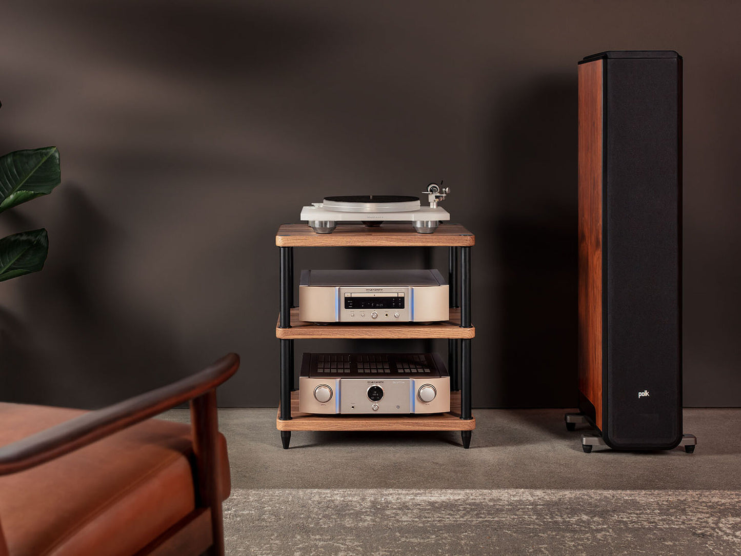 Marantz PM12SE connected in a high-fidelity home audio setup