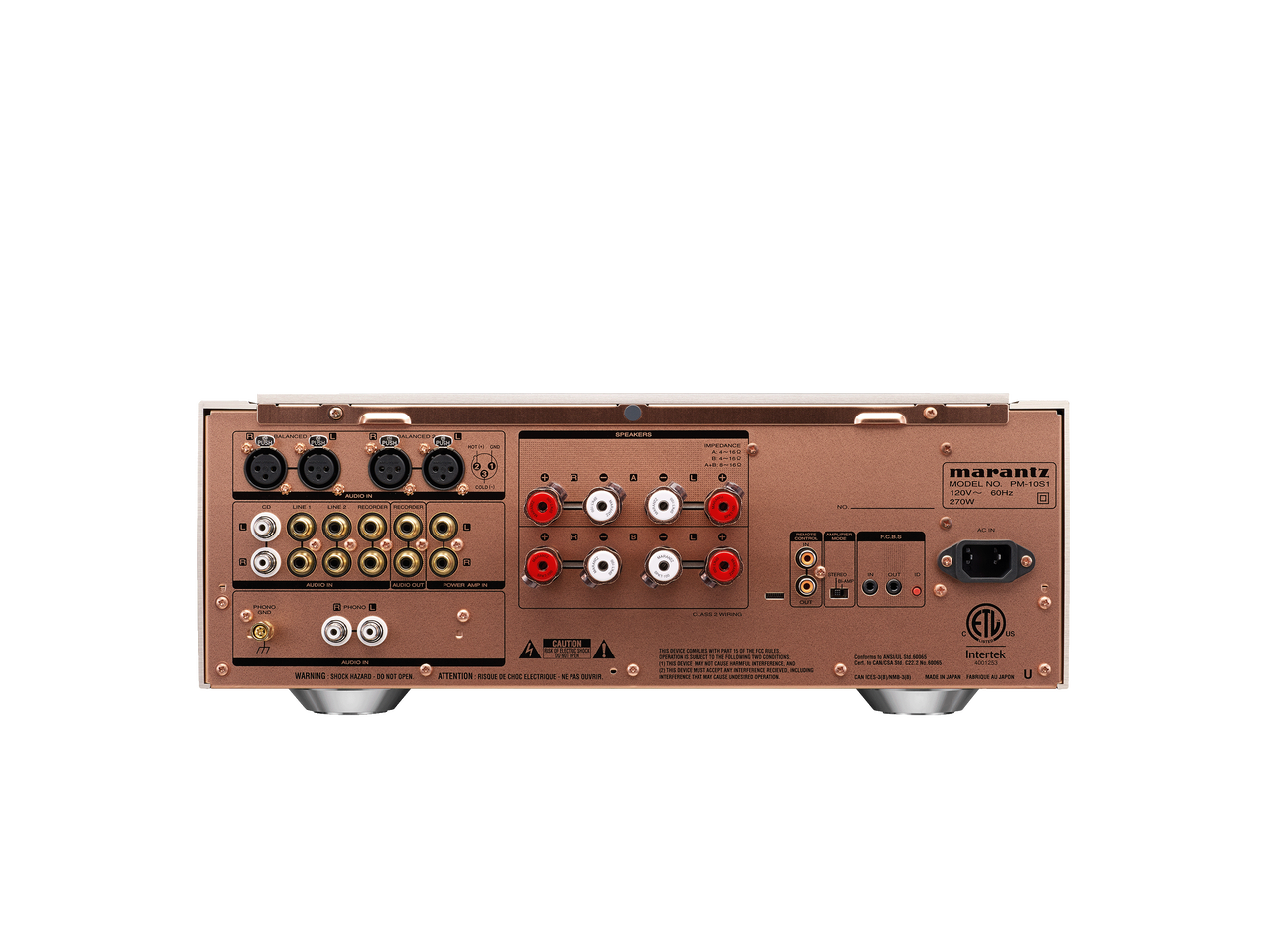 Rear panel of Marantz PM-10 Amplifier showing inputs and outputs