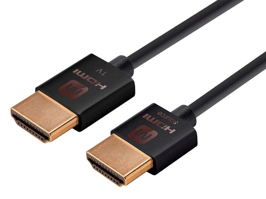 Ultra Slim Series Active High Speed HDMI Cable - 4K@60Hz 18Gbps HDR 34AWG YUV 4:4:4, 15ft, Black