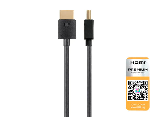 Ultra Slim Certified Premium High Speed HDMI Cable, 4K@60Hz, HDR, 18Gbps, 36AWG, YCbCr 4:4:4, 1ft, Black
