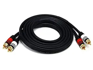 6ft Premium 2 RCA Plug/2 RCA Plug M/M 22AWG Cable - Black