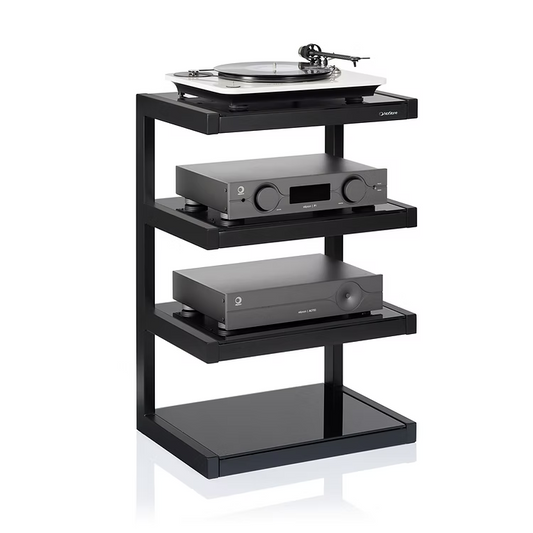 ESSE HIFI FURNITURE/BLACK SATIN / RED Glass /White OAK / Black Walnut