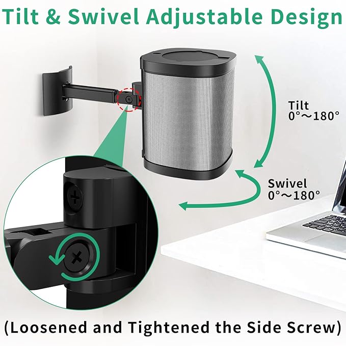 Adjustable Wall Mount and Ceiling Mount for Sonos One/One SL