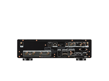 Back panel of Marantz CD-50n with HEOS, USB, and optical connection ports visible