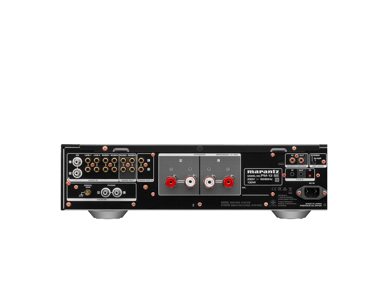Back panel of Marantz PM12SE showing all inputs and outputs