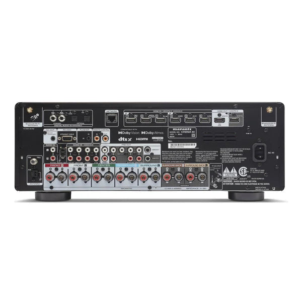 Back panel with HDMI and audio inputs of Cinema 60 receiver
