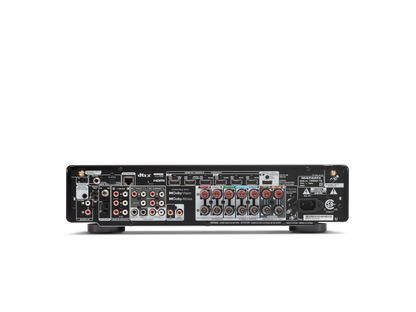 “Back view of Marantz Cinema 70s Receiver showing HDMI, audio, and speaker connection ports.”