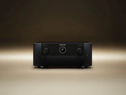 Front view of Marantz Cinema 30 Receiver showing premium aluminum design and display panel.