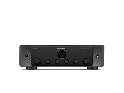 Front view of Marantz Model 50 high-end amplifier with sleek metal panel