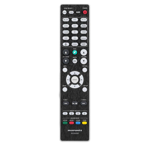 Home theatre setup featuring slim AV receiver