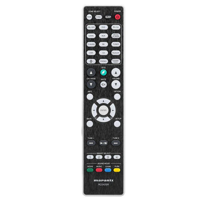 Home theatre setup featuring slim AV receiver
