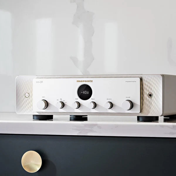 Lifestyle view of Marantz Model 30 integrated amplifier in a music room