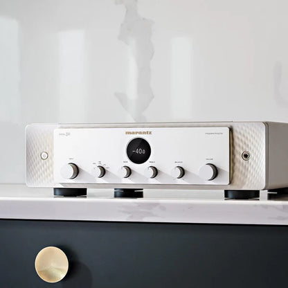 Lifestyle view of Marantz Model 30 integrated amplifier in a music room