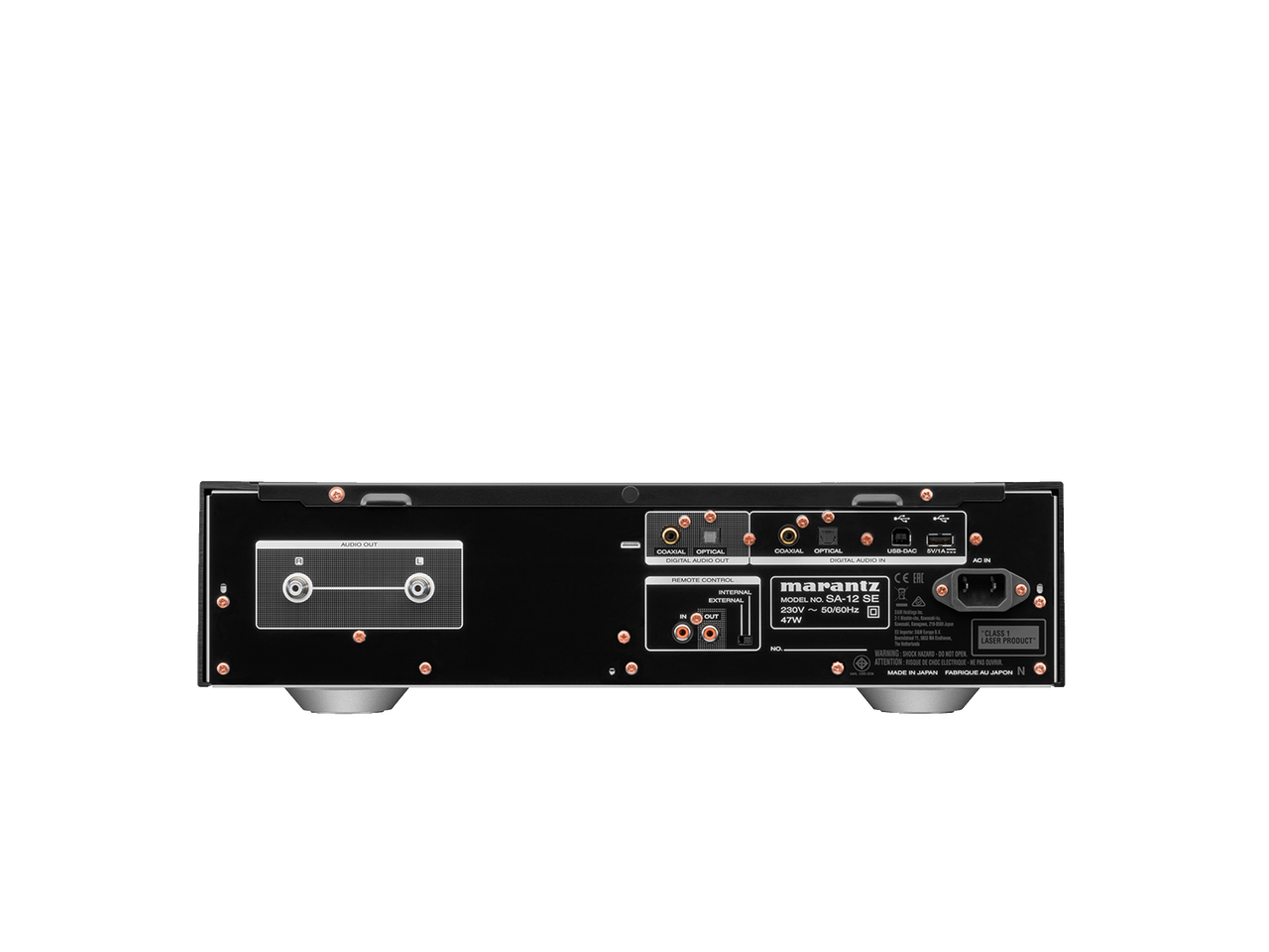 Marantz SA12SE CD player rear view with analog and digital outputs