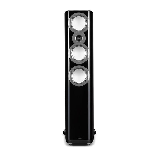“Mission ZX 4 floorstanding speaker front view showing twin drivers and tweeter.”