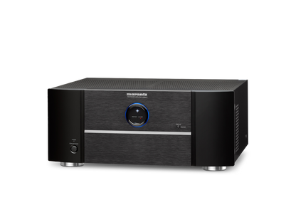 Side view of Marantz MM 8077 highlighting sleek design and ventilation.